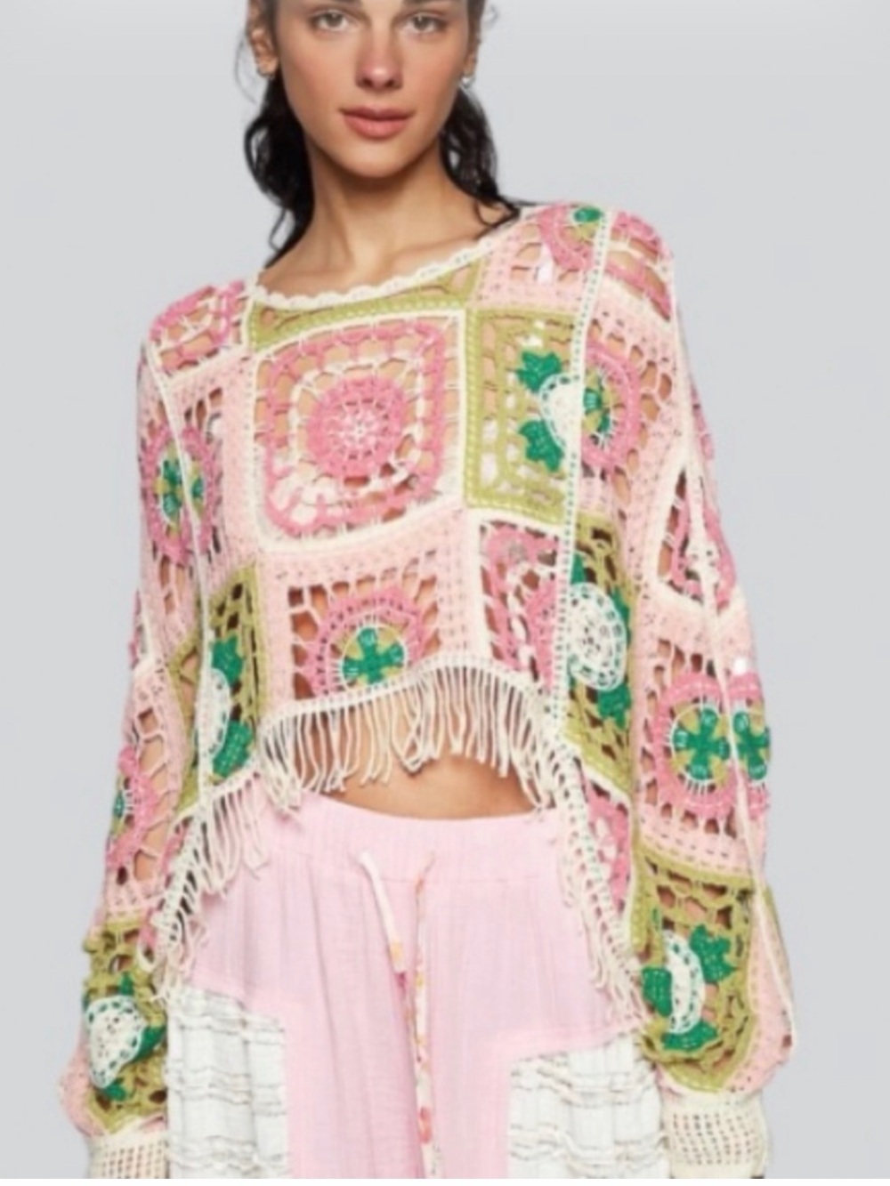 ⭐️POL Crochet Fringed Top⭐️
